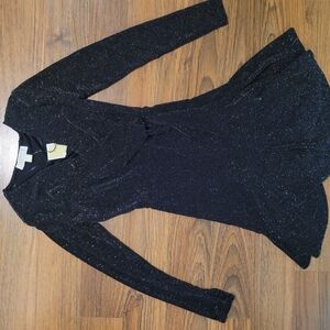 Black Sparkly Long Sleeve Dress